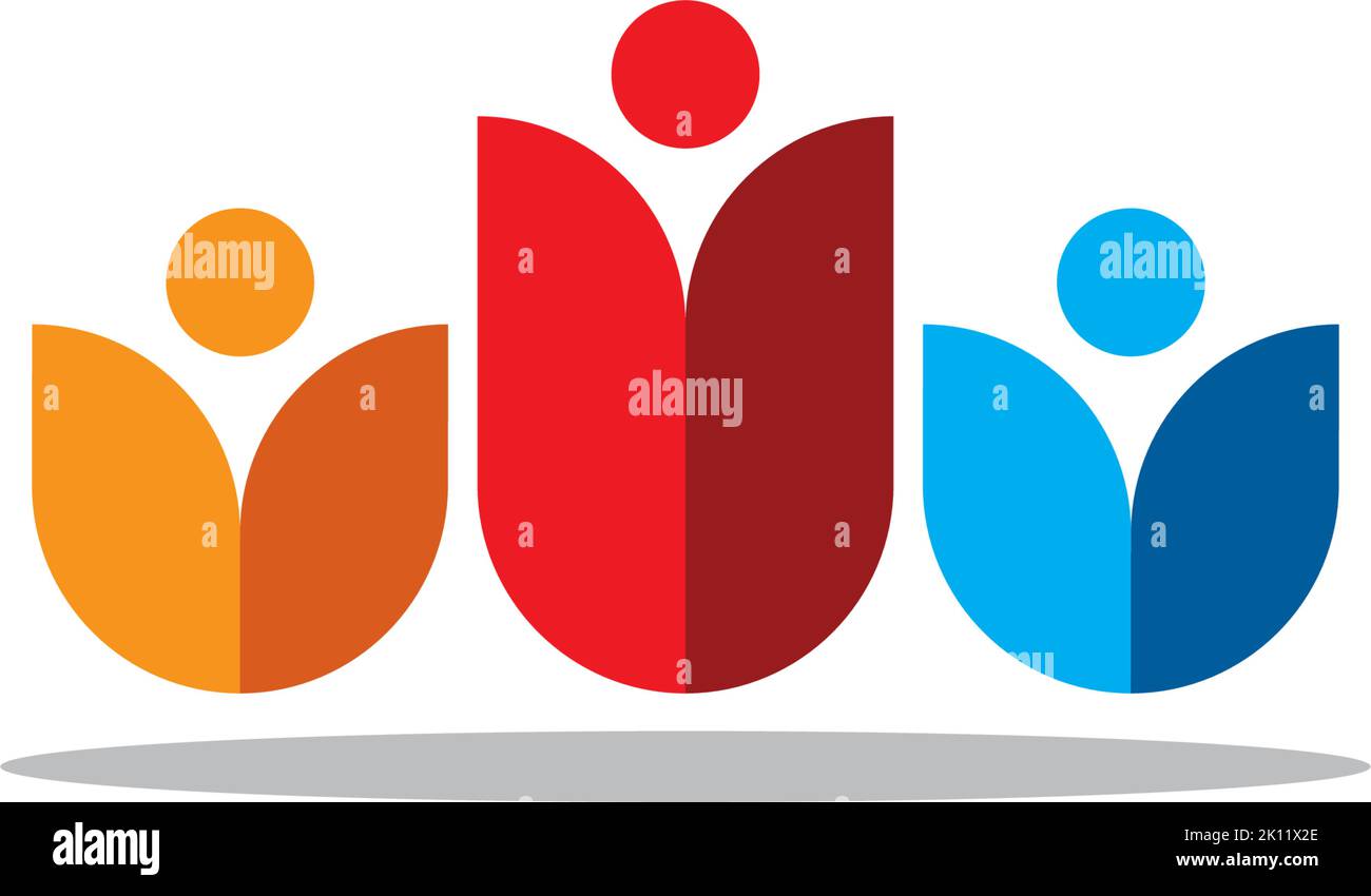 les tulipes simples et colorées fleurissent comme des figures humaines Illustration de Vecteur