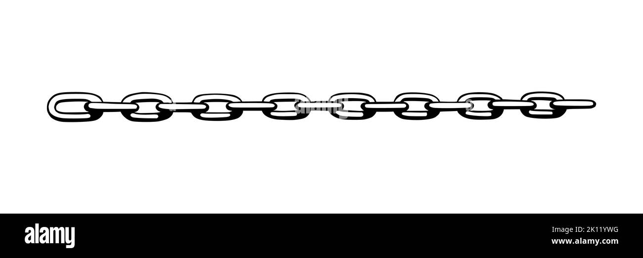En tant que symbole d'unité et de coopération. Esquisse de chaînes métalliques. Illustration vectorielle isolée sur fond blanc Illustration de Vecteur