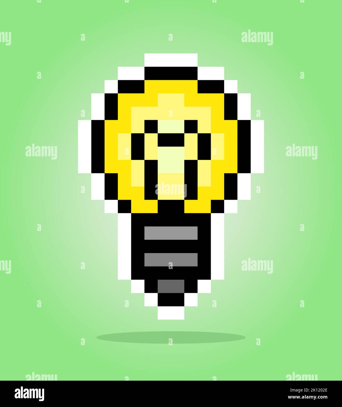 ampoule de pixel 8 bits. objet actif de jeu dans l'illustration vectorielle. Illustration de Vecteur