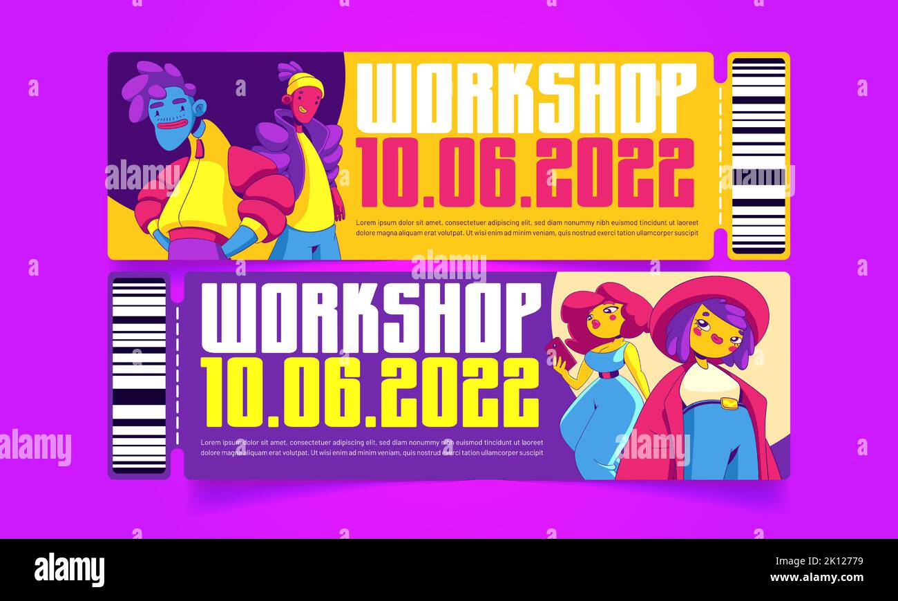Billets pour l'atelier, bons de réduction pour la formation