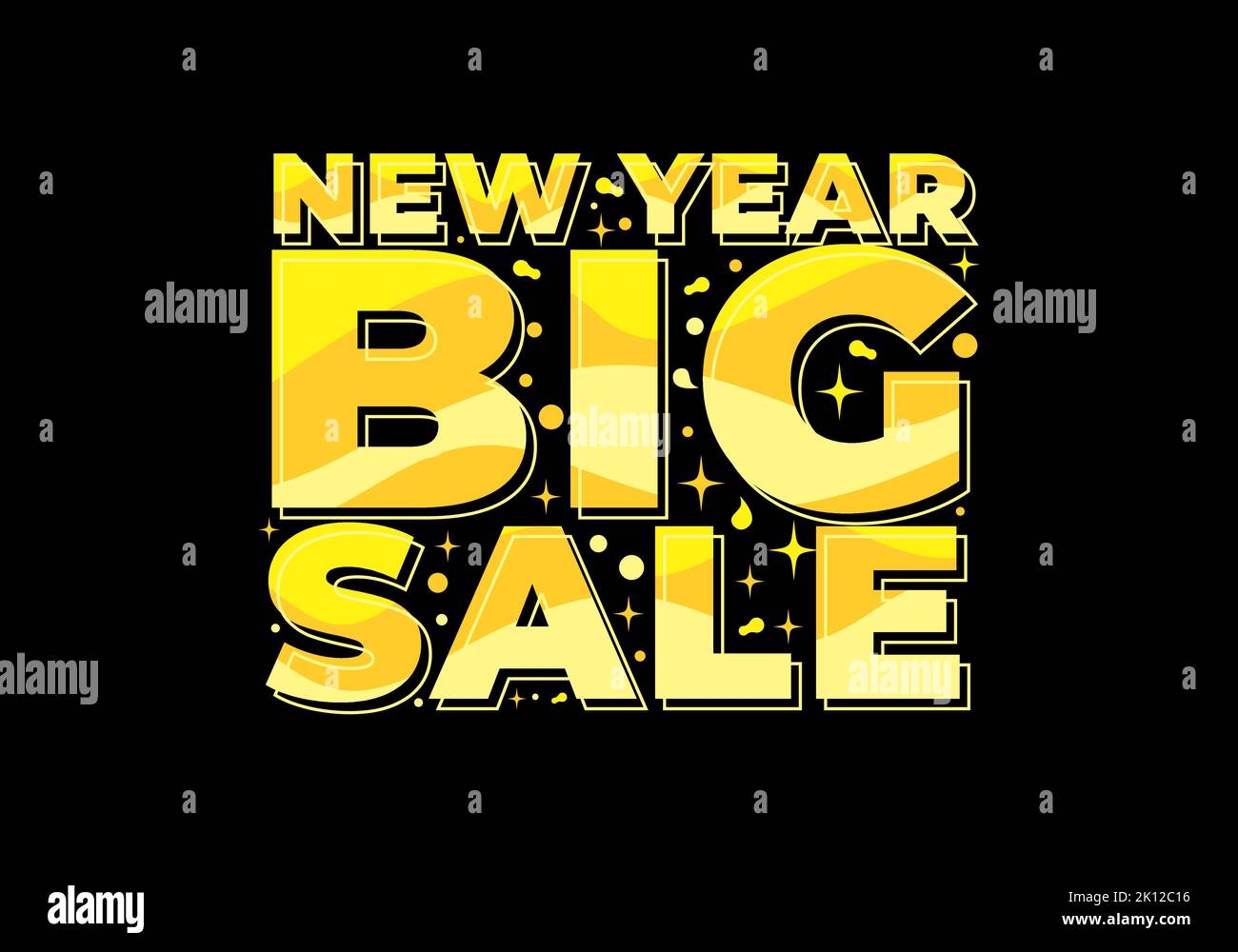 Couleur jaune motif effet texte, nouvelle année grande vente Illustration de Vecteur