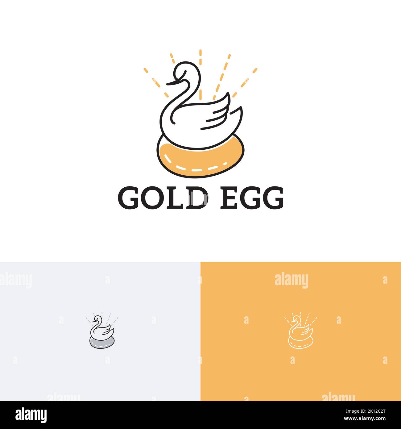 Or Egg Swan Goose Duck Animal Farm logo Illustration de Vecteur