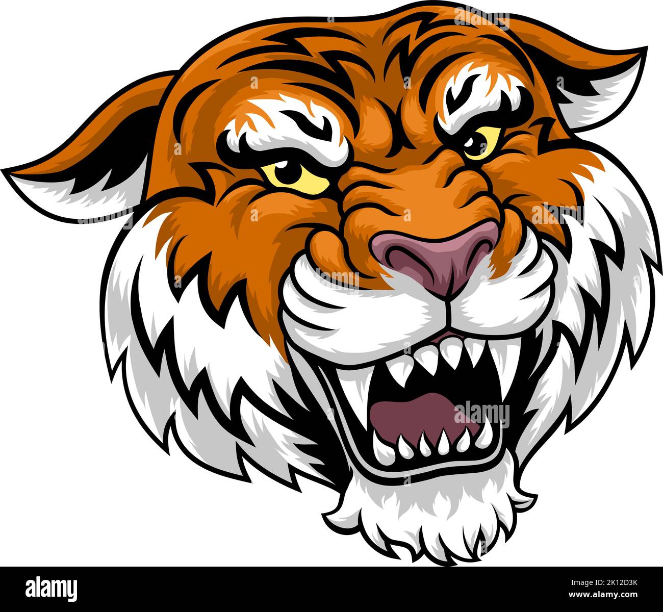 Tiger Angry Tigers Team Sports Mascot Roaring Illustration de Vecteur