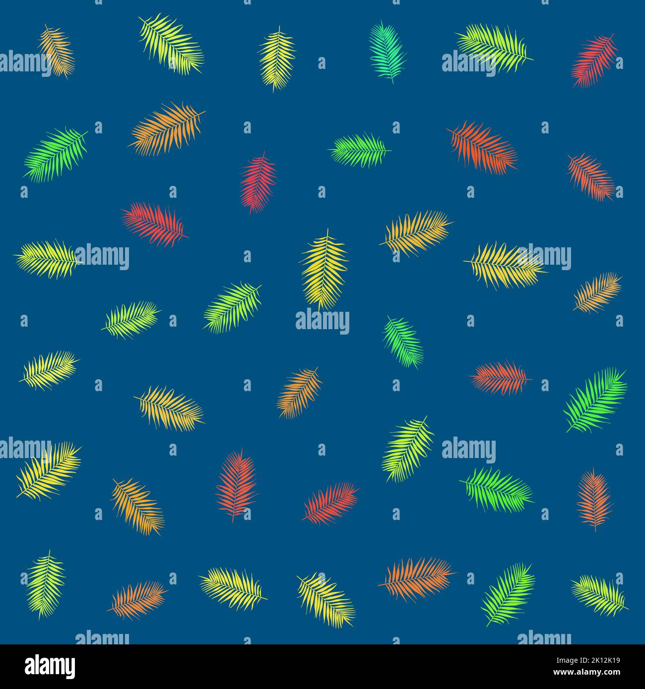 feuilles de palmier tropicales colorées sur fond bleu, illustration vectorielle Illustration de Vecteur feuilles de palmier tropicales colorées sur fond bleu, illustration vectorielle Illustration de Vecteur