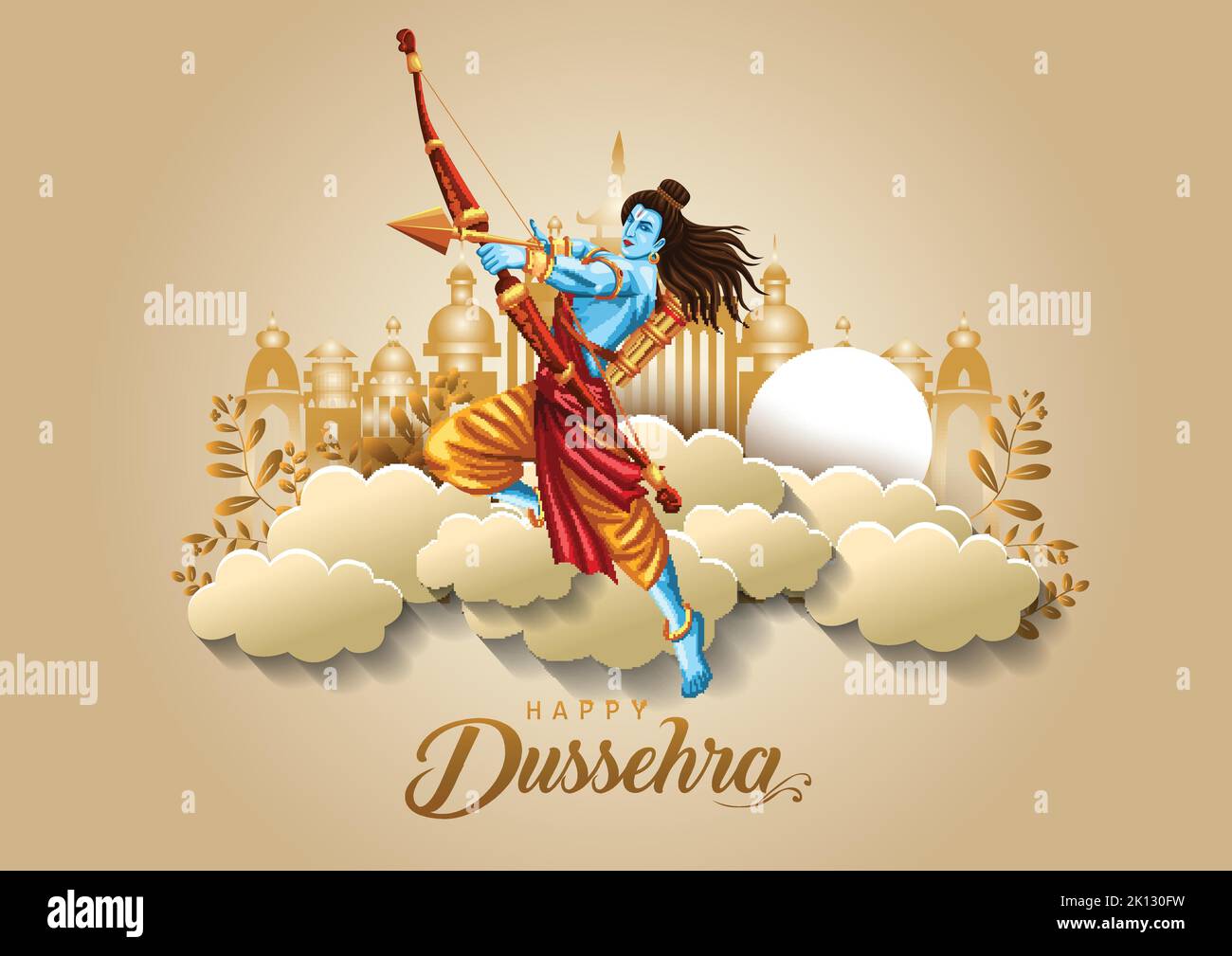 Happy Dussehra festival de l'Inde. De Lord Rama tuant Ravana. Vecteur illustration design Illustration de Vecteur