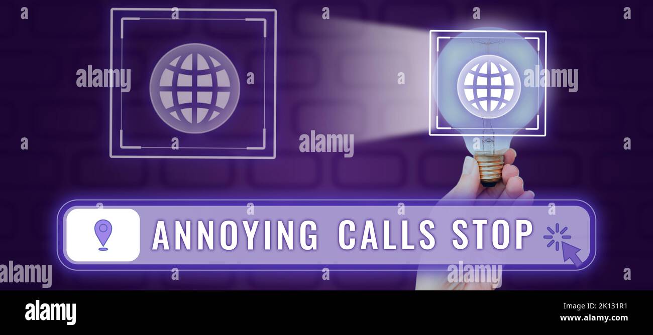 Affiche apprendre quelque chose de nouveau. Présentation de l'entreprise éviter les spams téléphones Blacklisting numéros Angry appelant Banque D'Images