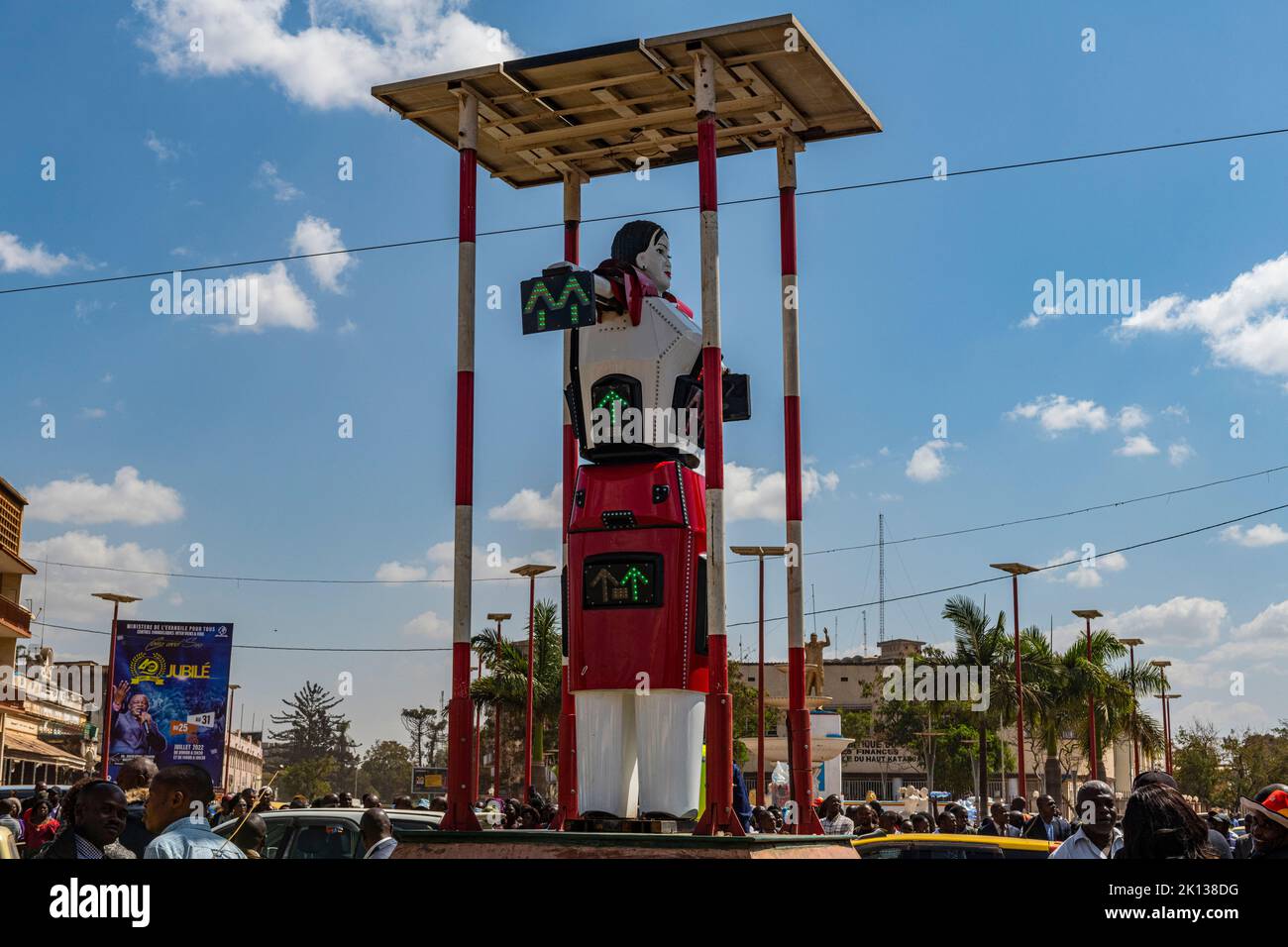 Contrôle de la circulation des robots, Lubumbashi, République démocratique du Congo, Afrique Banque D'Images