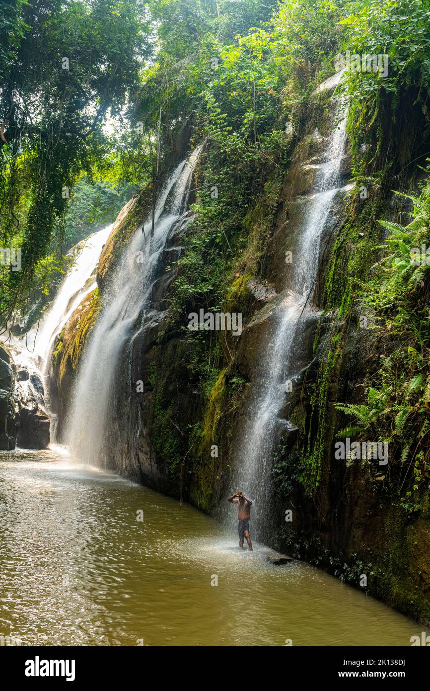 Petites cascades près de la cascade de Zongo, République démocratique du Congo, Afrique Banque D'Images