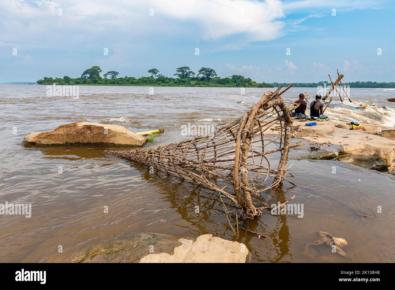 Panier de pêche de la tribu Wagenya, Kisangani, fleuve Congo, République démocratique du Congo, Afrique Banque D'Images