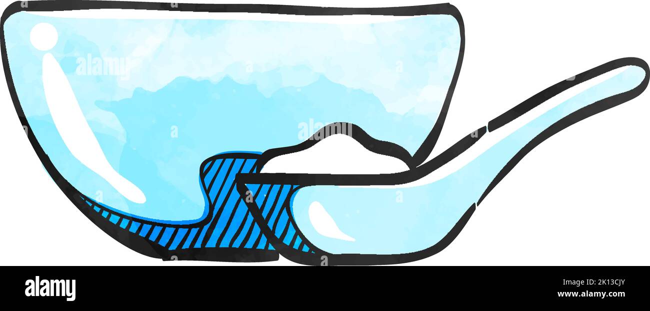 Icône de bol de porridge dans le style aquarelle. Illustration de Vecteur