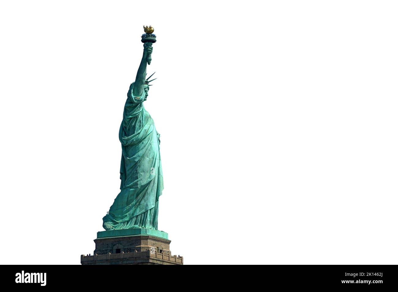 Liberty Statue New york City usa isolé sur blanc Banque D'Images