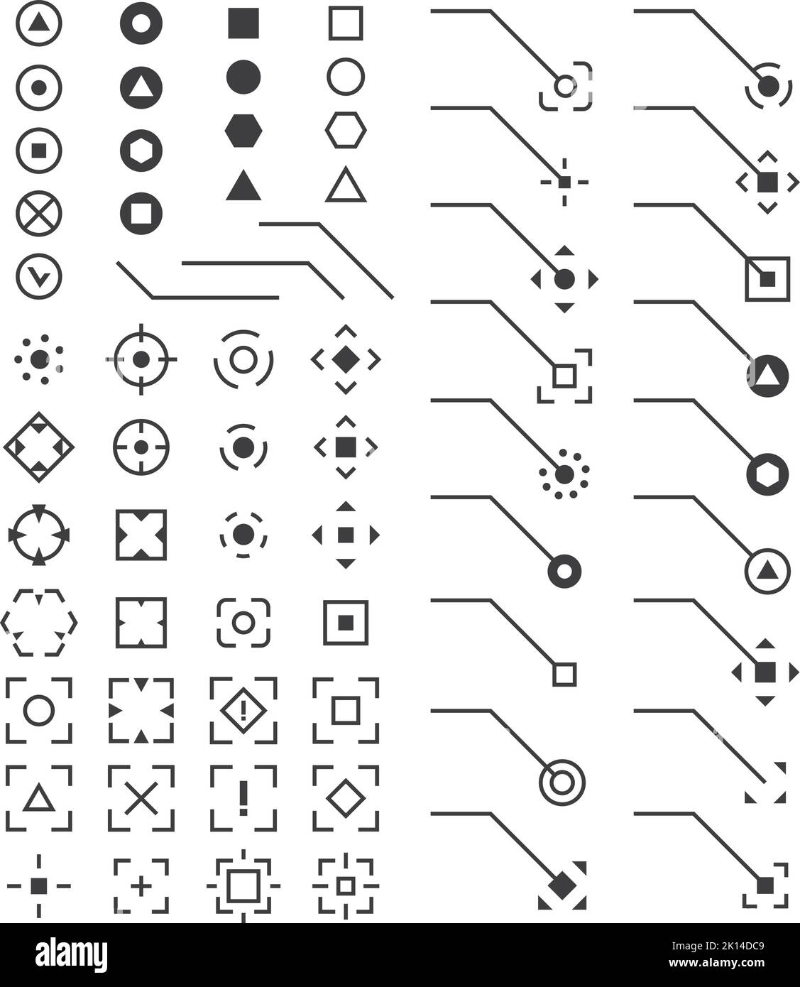 Lignes de référence de style HUD. Élément de l'interface utilisateur Illustration de Vecteur