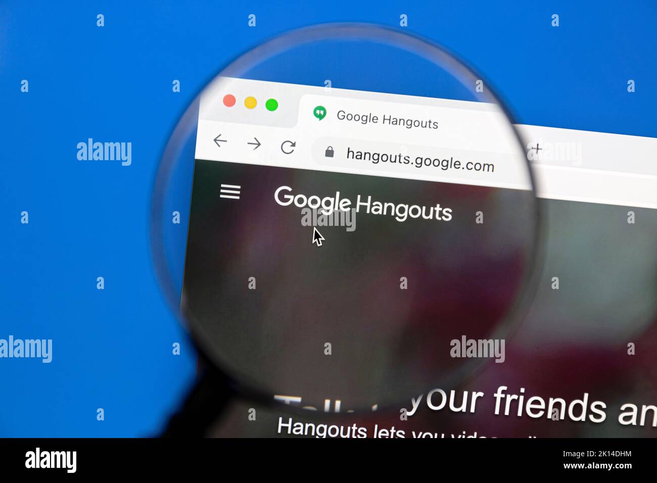 Ostersund, Suède - 29 juin 2022: Page d'accueil Google Hangouts sur un écran d'ordinateur. Google Hangouts est un service de messagerie instantanée développé par Google. Banque D'Images