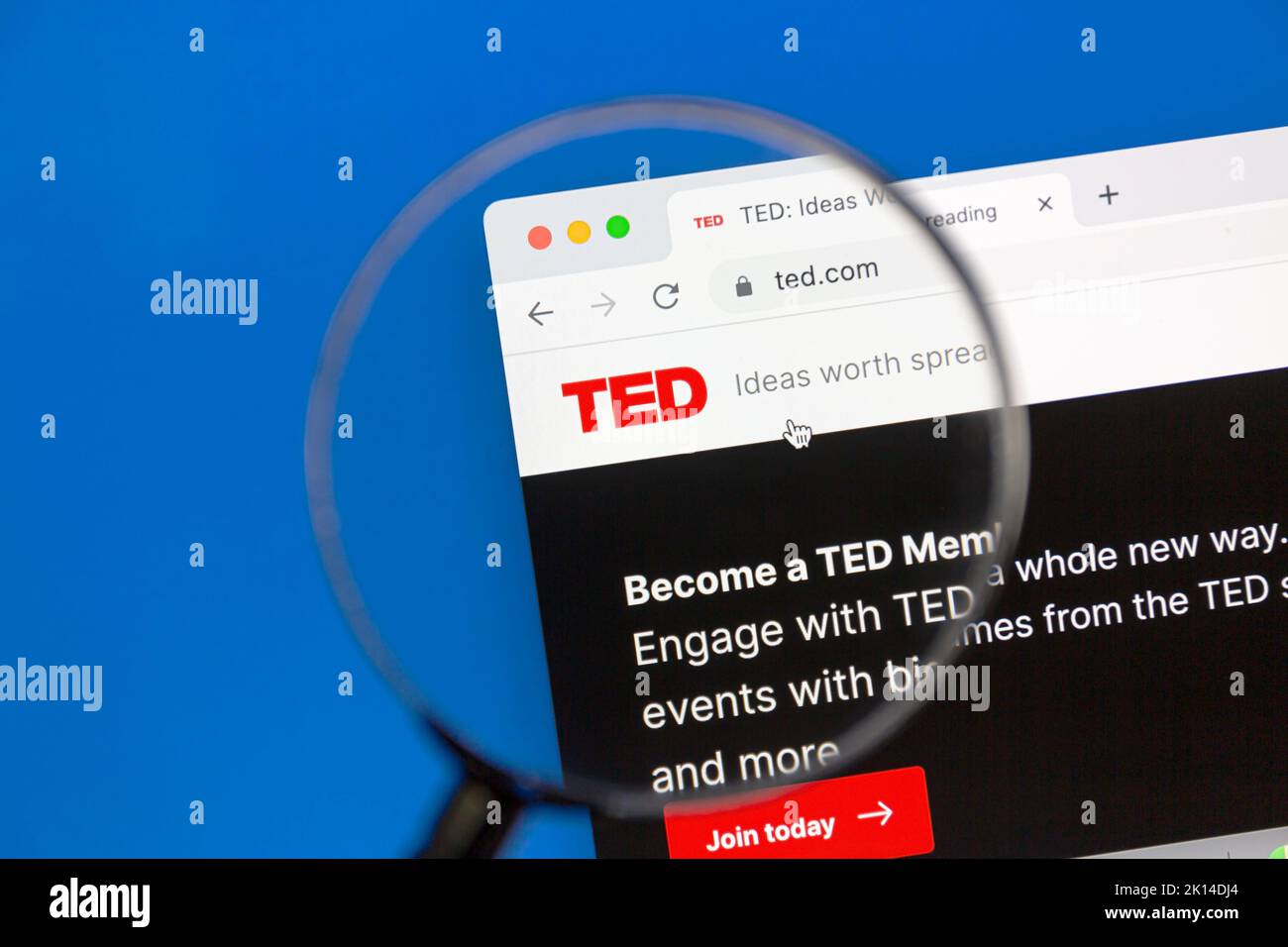 Ostersund, Suède - 20 juin 2022 : SITE WEB DE TED parle. TED Talks est une organisation de médias américaine-canadienne qui publie des discussions en ligne pour distribution gratuite Banque D'Images