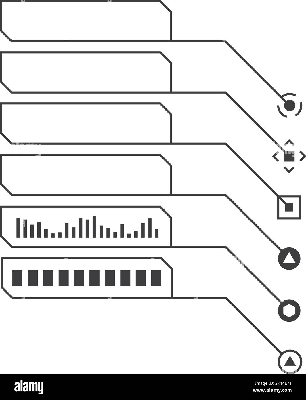 Jeu de titres de trait de coupe. Étiquettes hud de données numériques Illustration de Vecteur