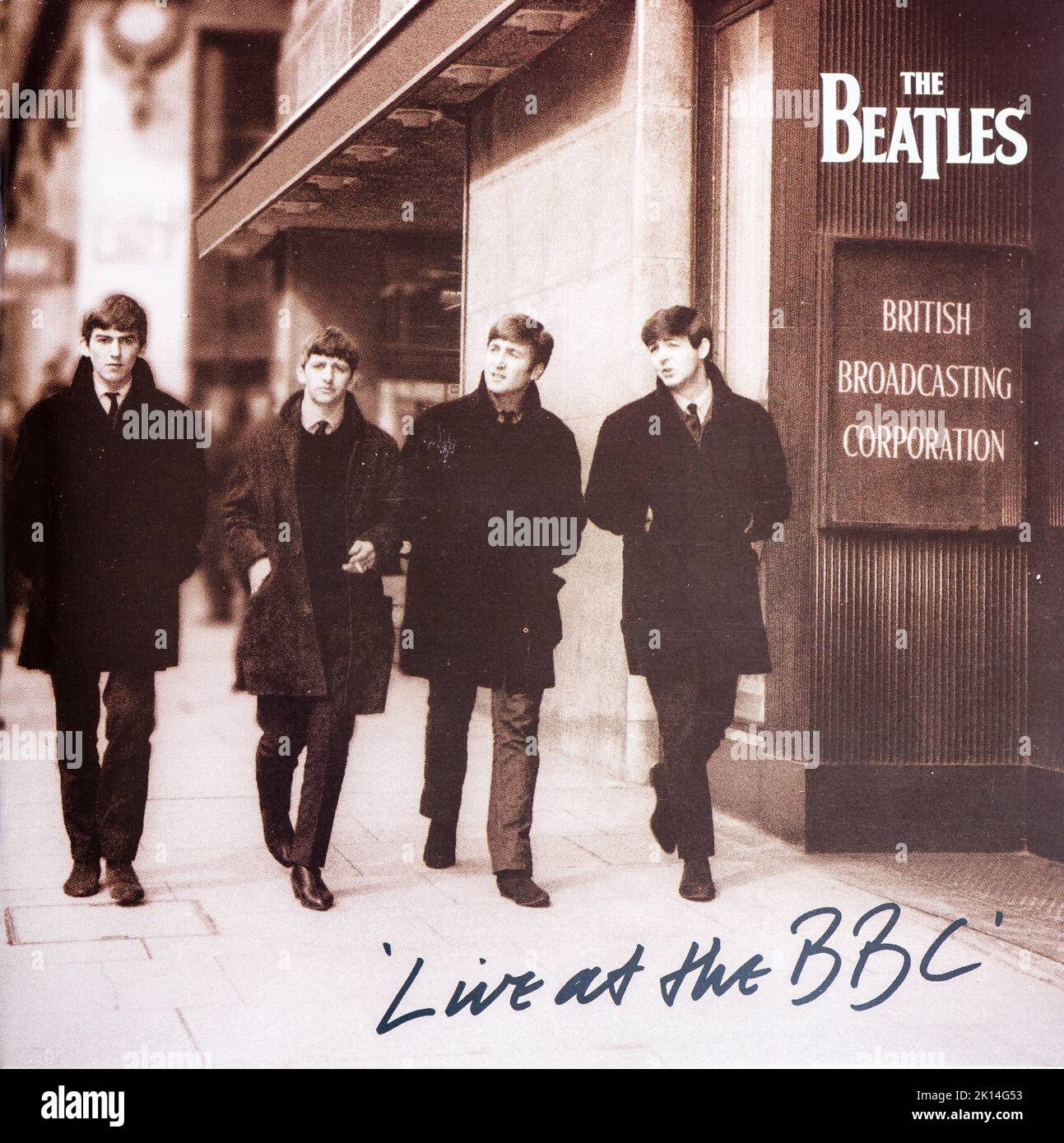 EMI CD Disc Booklet - The Beatles - en direct à la BBC. Banque D'Images