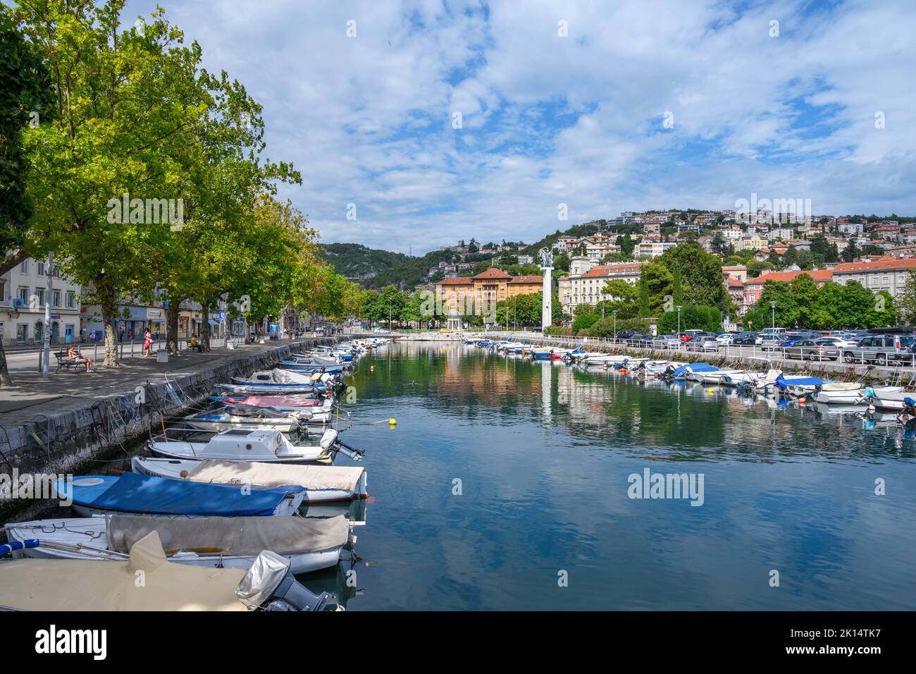 Canal de Mrtvi du pont des défenseurs croates, Rijeka, Croatie Banque D'Images