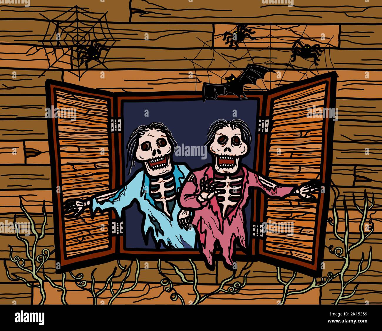 Halloween fantôme dans une maison hantée. Effrayant, horreur, peur et cauchemar concept. Banque D'Images