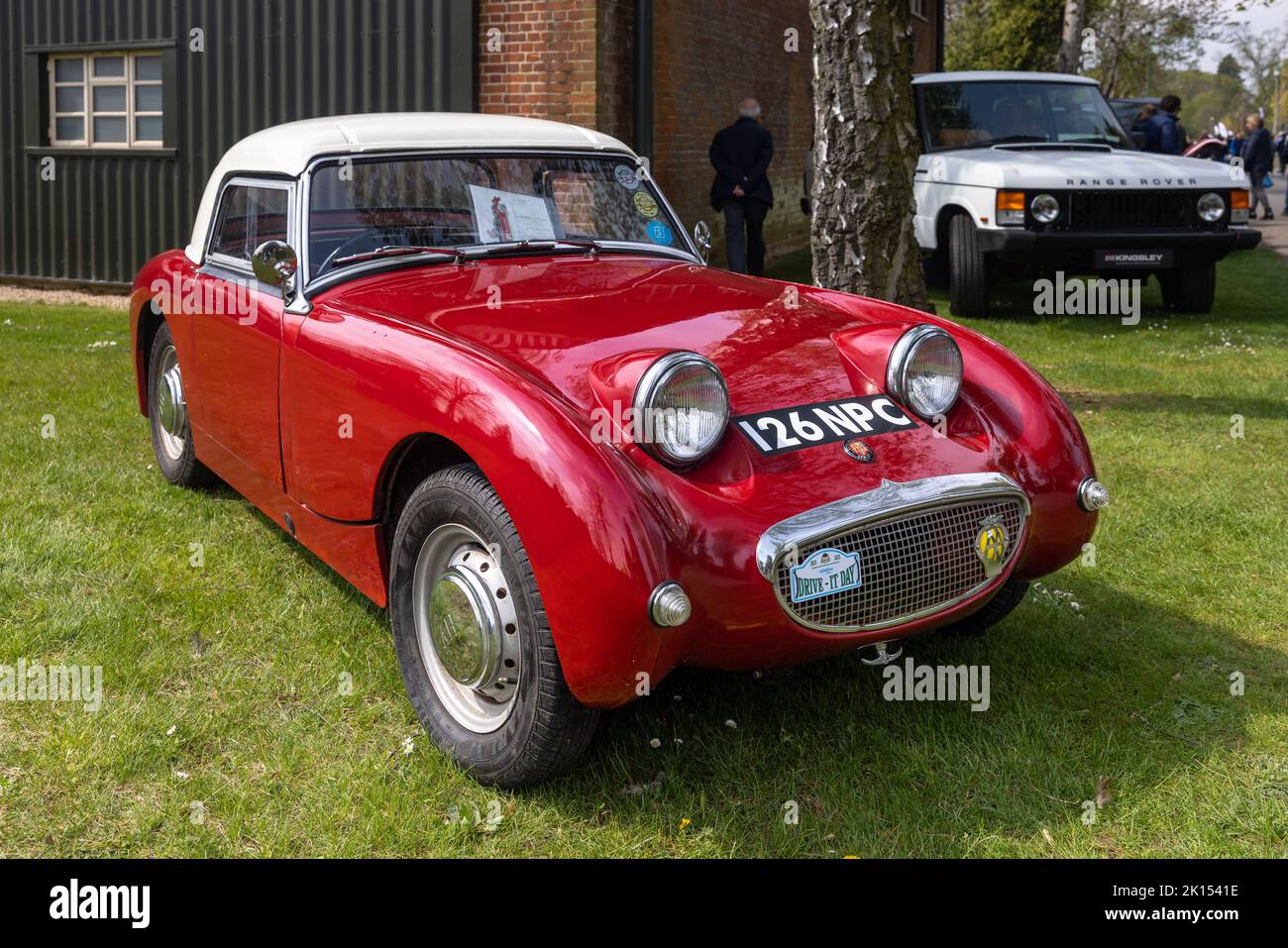 1960 Austin-Healey Sprite, exposé au Scramble de juin qui s'est tenu au Bicester Heritage Centre le 23rd avril 2022 Banque D'Images