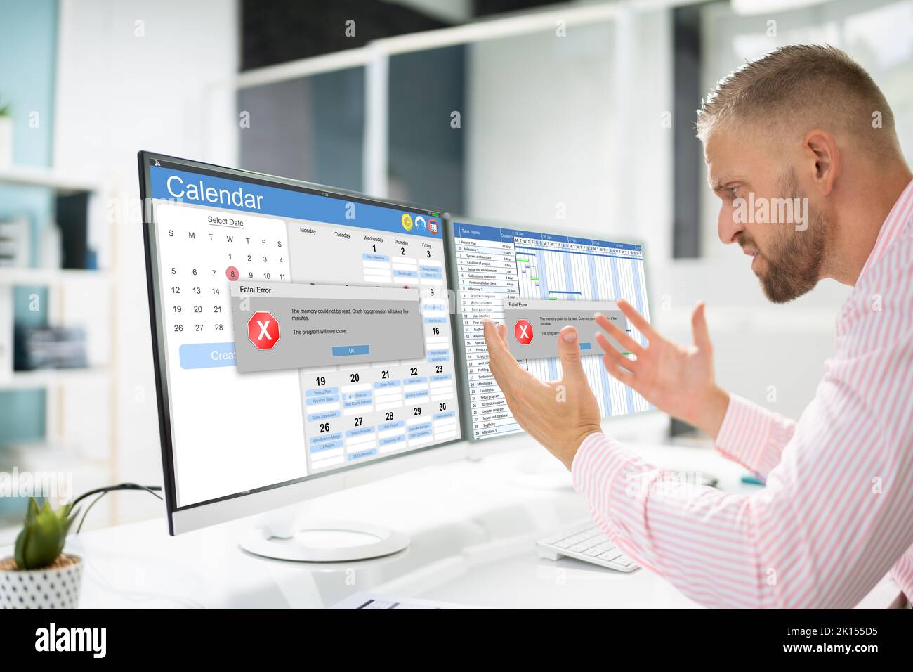 Opération utilisateur refusée. Bogue d'application. Erreur technologique Banque D'Images