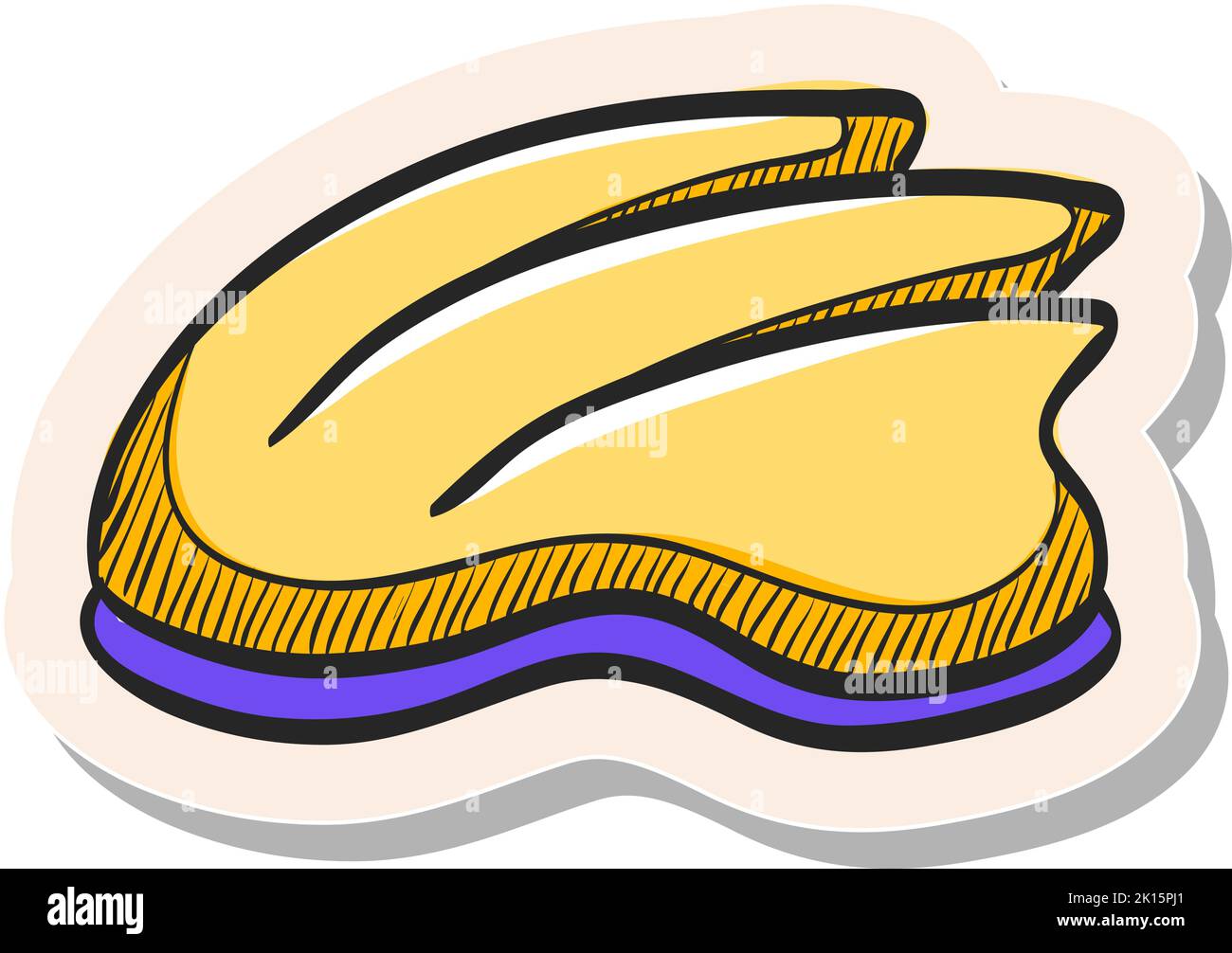 Icône représentant un casque de vélo dessinée à la main dans une illustration vectorielle de style autocollant Illustration de Vecteur