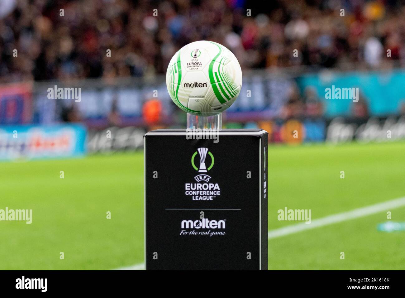 Bucarest, Roumanie. 16th septembre 2022. 16 septembre 2022: Le ballon officiel du match B de la Ligue des conférences européennes de l'UEFA entre la FCSB Bucarest et la RSC Anderlecht au stade national Arena de Bucarest, Roumanie ROU. Catalin Soare/Cronos crédit: Cronos/Alamy Live News Banque D'Images