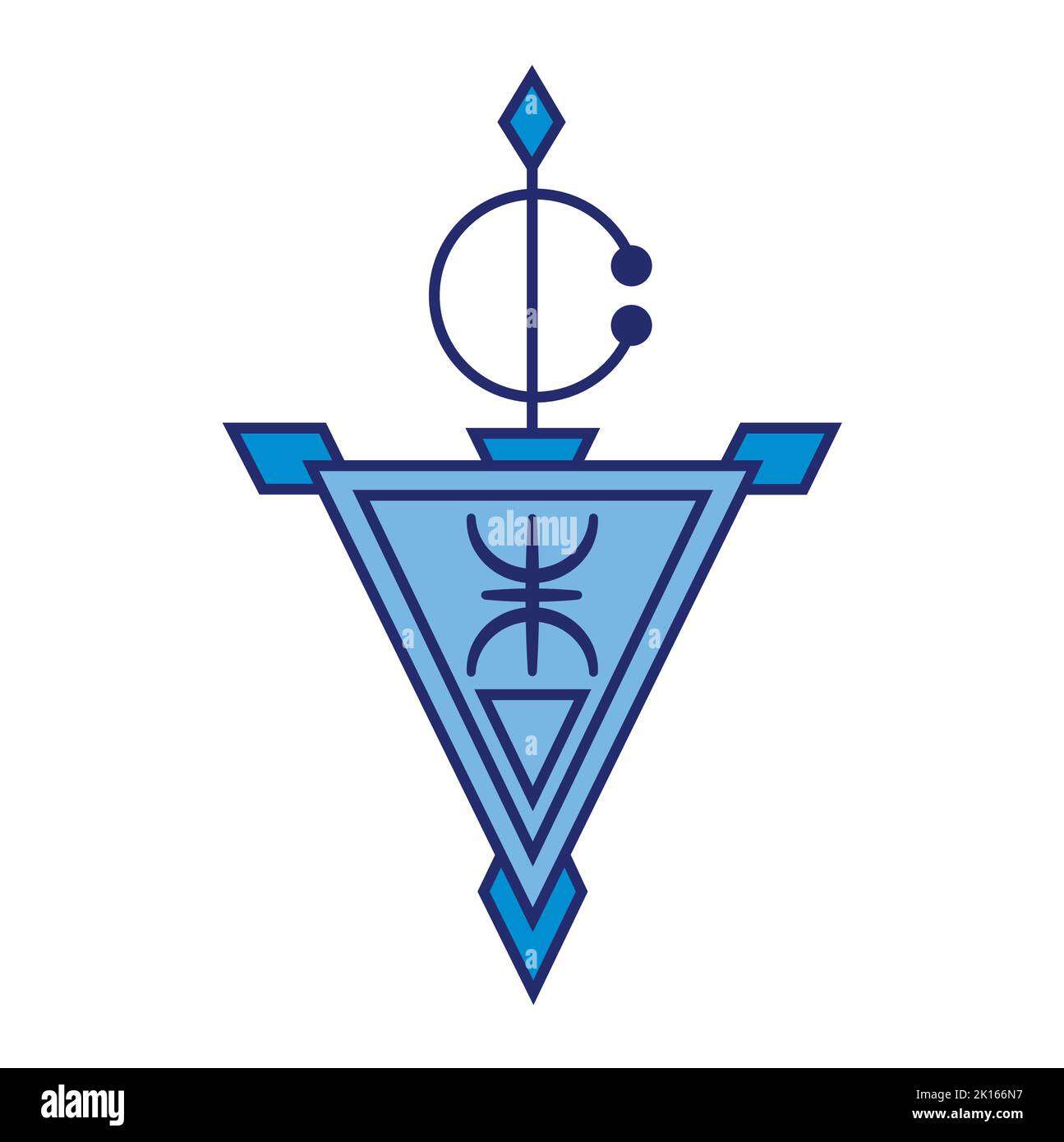 Illustration vectorielle de Tazerzit. Le symbole de la bijouterie berbère. Fibula de la culture amazigh. Illustration de Vecteur