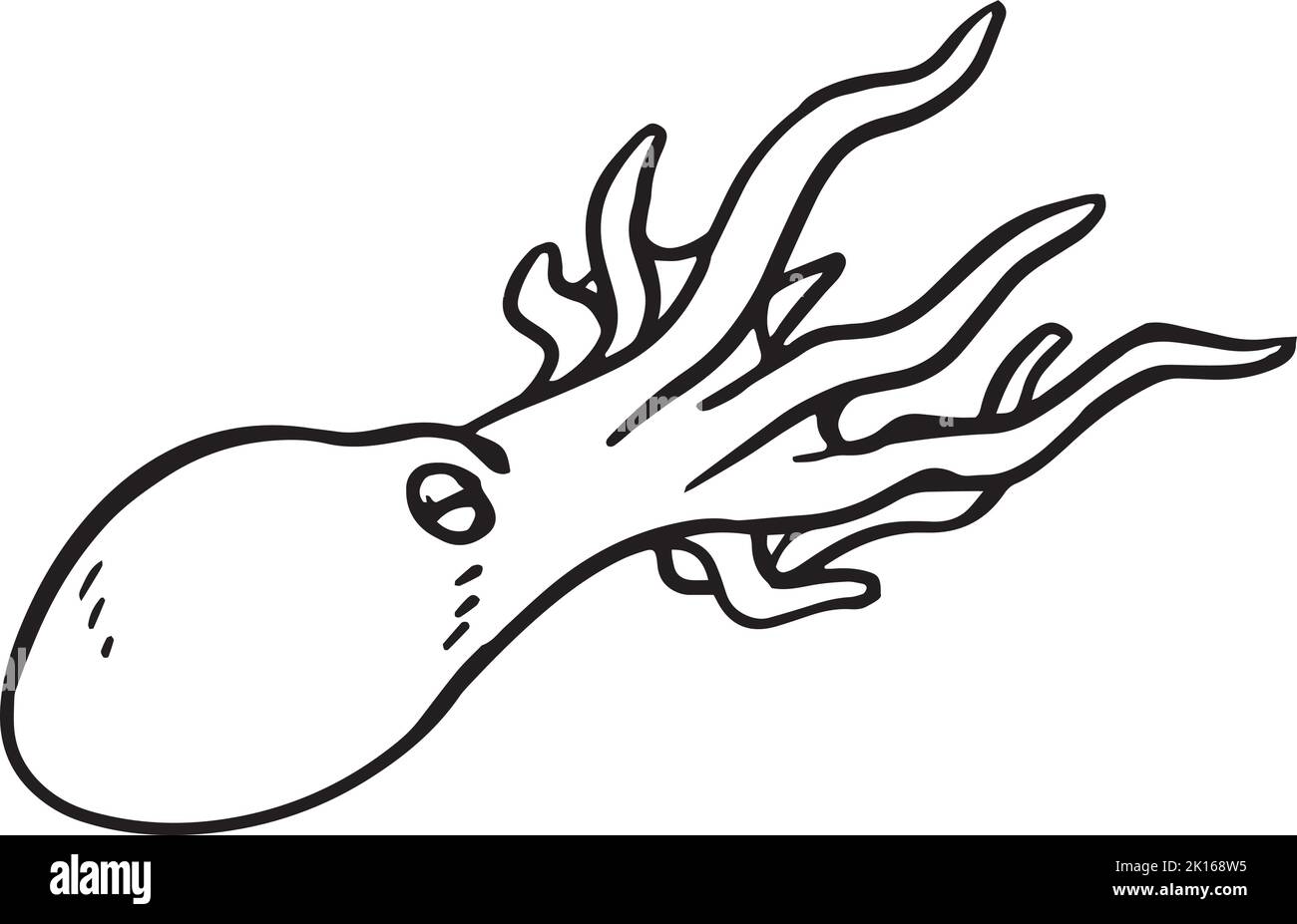 Icône de poulpe. Illustration vectorielle dessinée à la main. Créature marine huit mollusques limbés Illustration de Vecteur