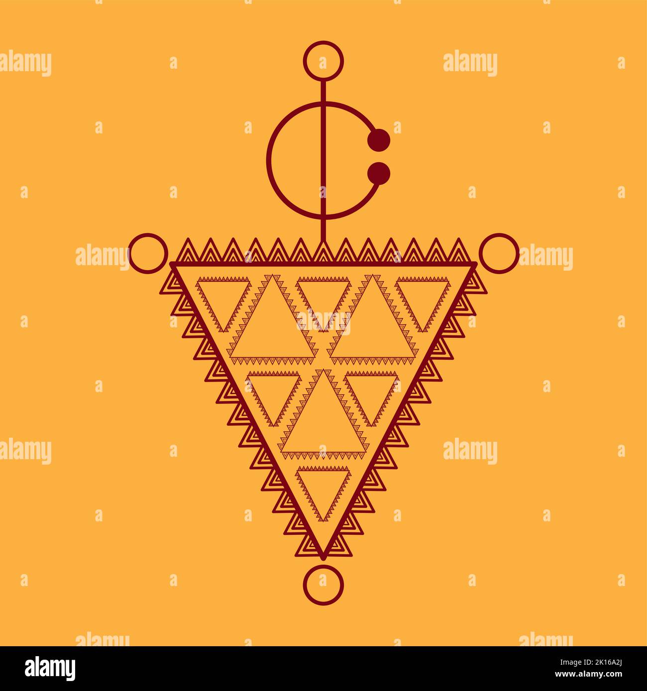 Illustration vectorielle de Tazerzit. Le symbole de la bijouterie berbère. Fibula de la culture amazigh. Illustration de Vecteur