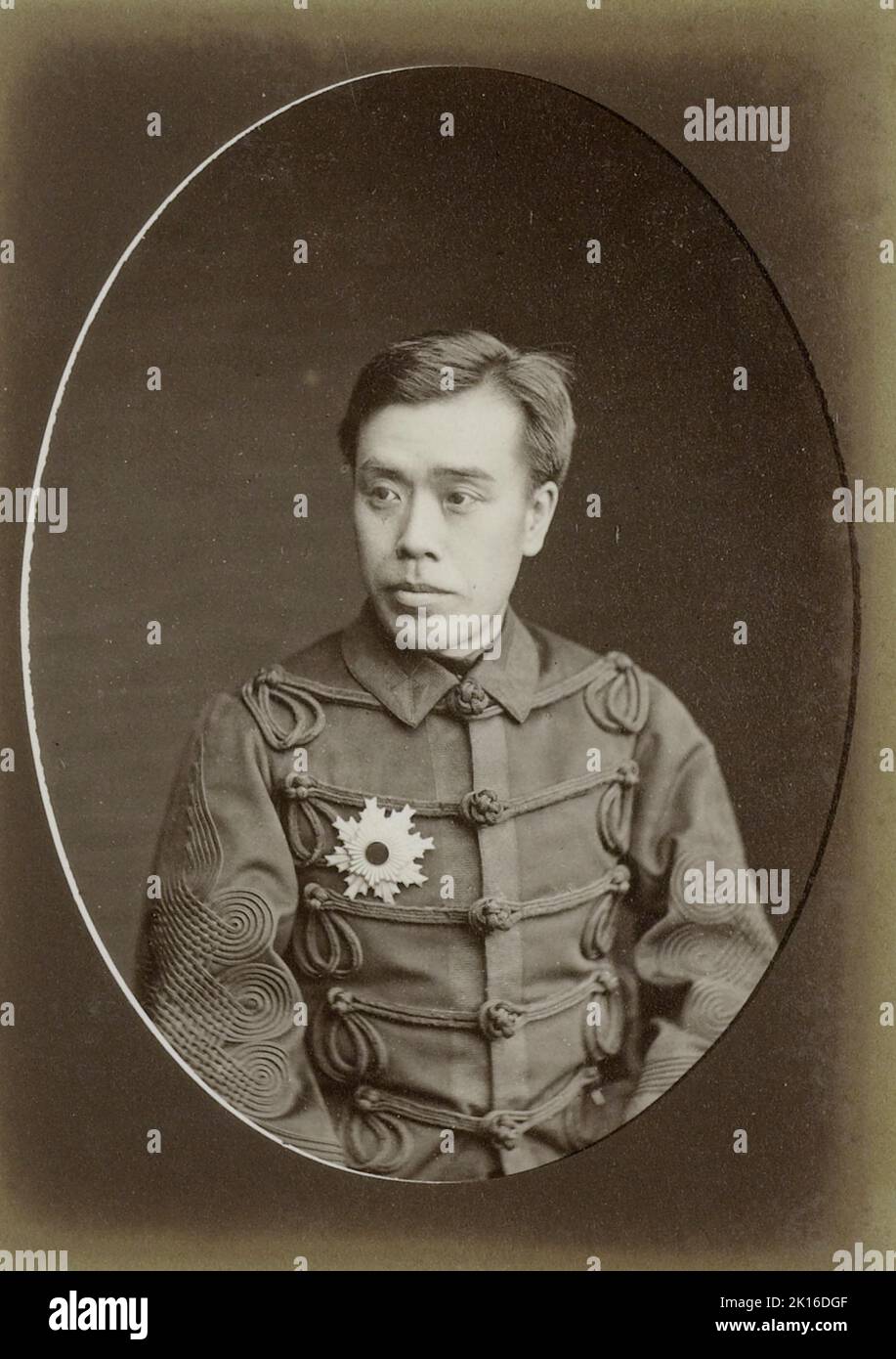 Portrait de Goro Miura ( 1 janvier 1847 – 28 janvier 1926 ) lieutenant général de l'Armée impériale japonaise. Prise c1880. Banque D'Images