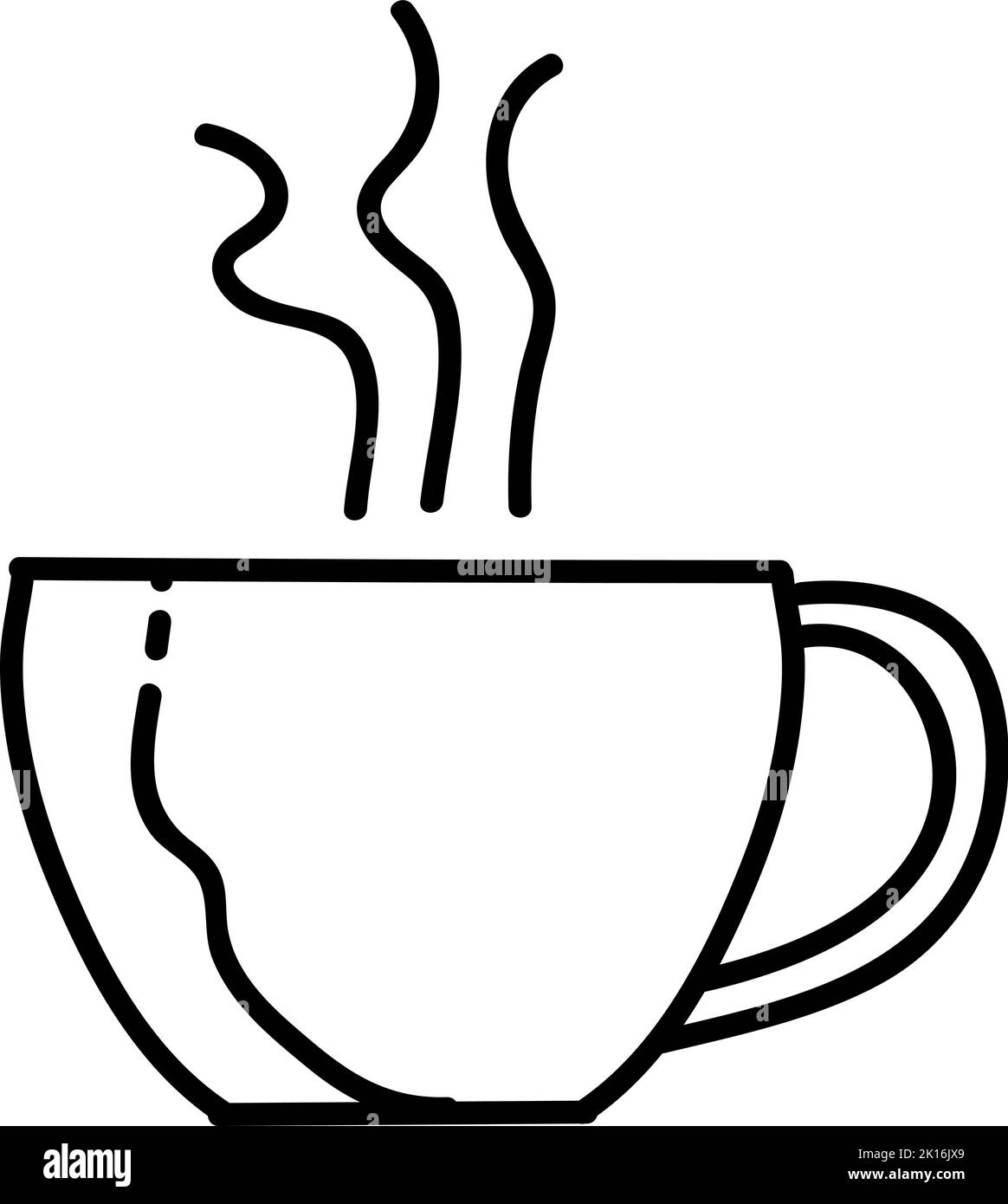 Tasse chaude. Café, thé, lait, boisson au chocolat. Illustration vectorielle dessinée à la main. Contour de ligne modifiable Illustration de Vecteur