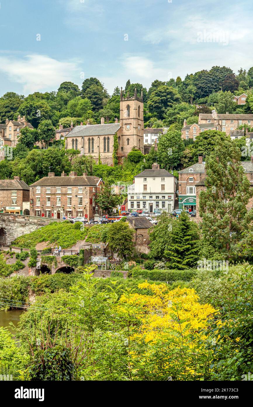 Village Ironbridge à la gorge d'Ironbridge, Shropshire, Angleterre Banque D'Images