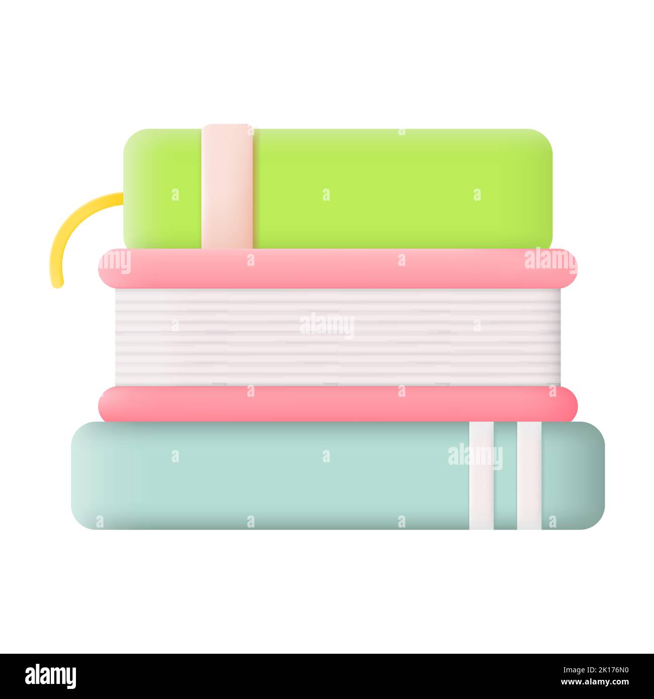 Pile de livres 3D icône Illustration vectorielle sur fond blanc Illustration de Vecteur