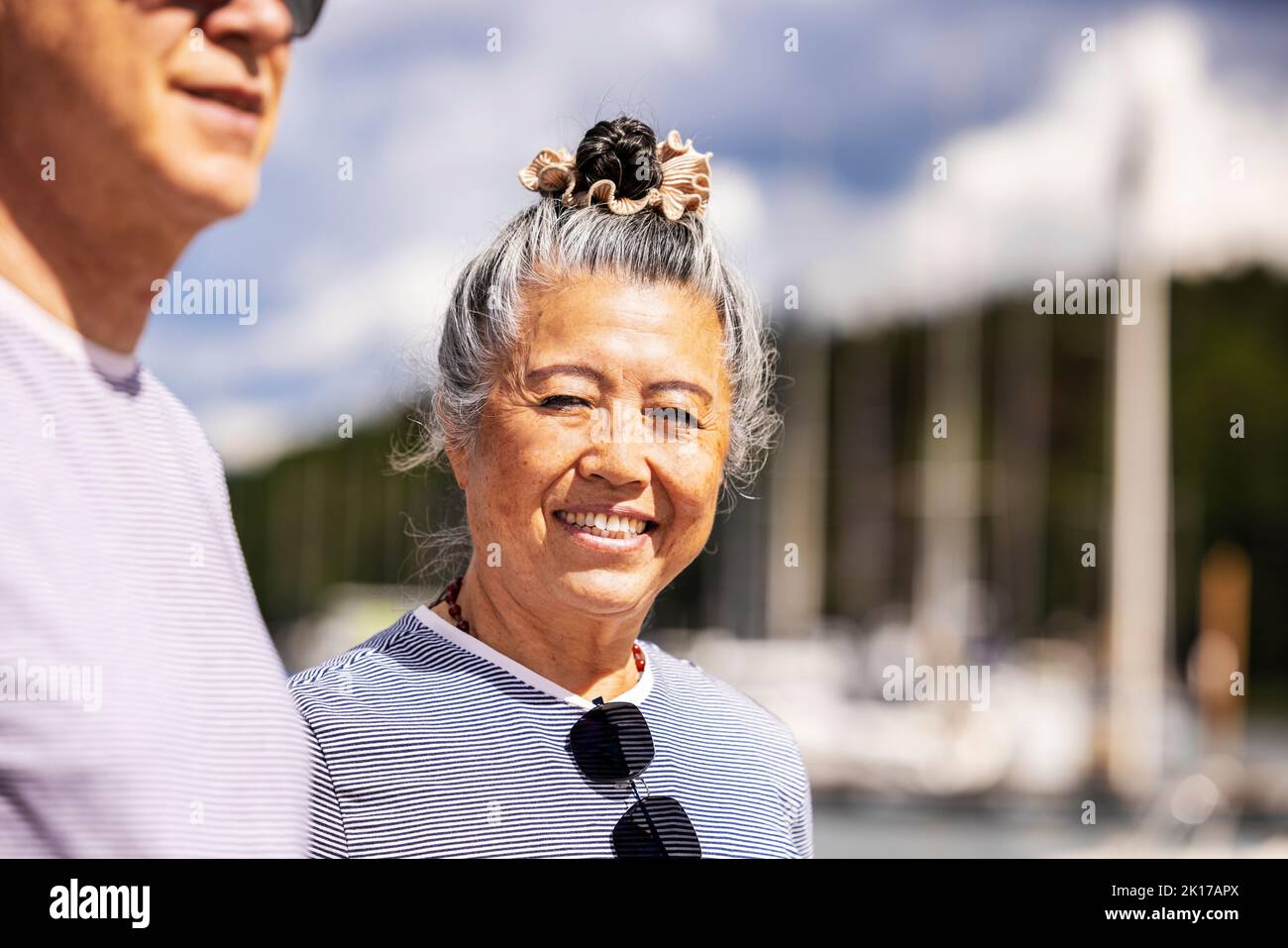 Senior couple smiling together Banque D'Images