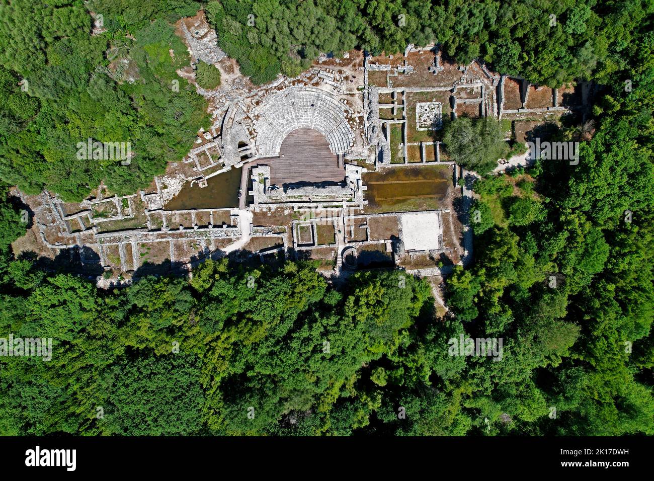 Site de l'UNESCO Butrint, Albanie - Drone perspective Banque D'Images
