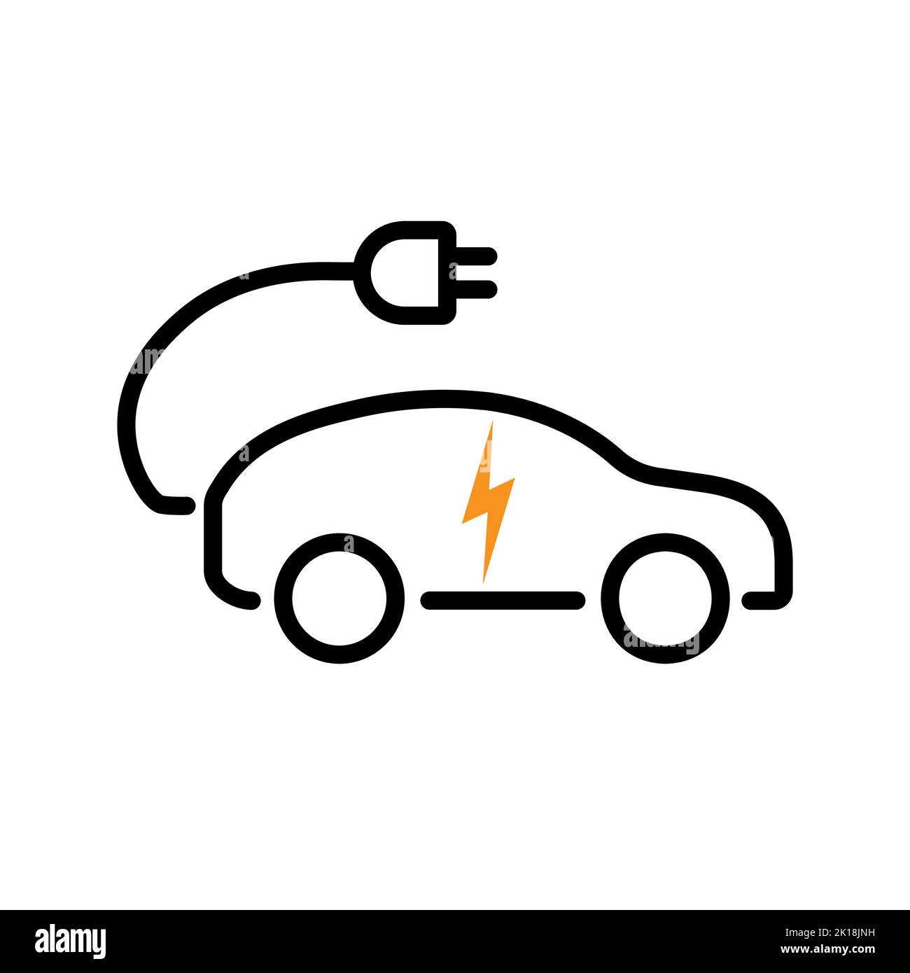 Icône de voiture électrique. Concept de véhicule écologique. Illustration vectorielle isolée. Illustration de Vecteur