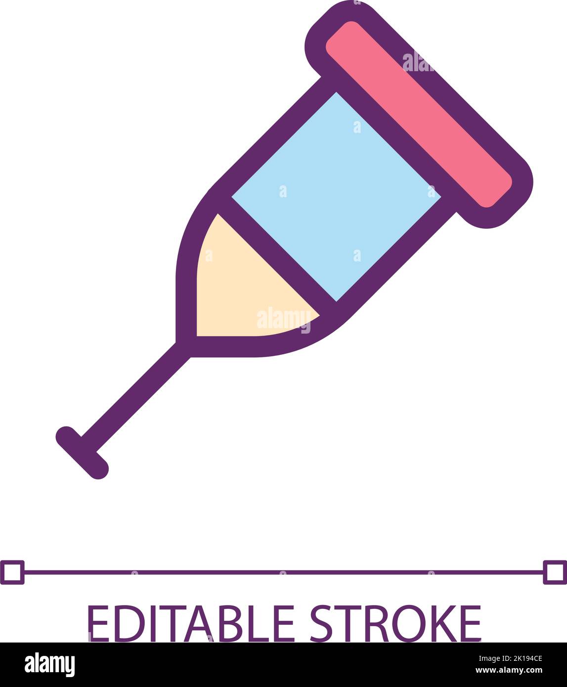 Icône de l'interface utilisateur couleur RVB Perfect pixel Crutch Illustration de Vecteur