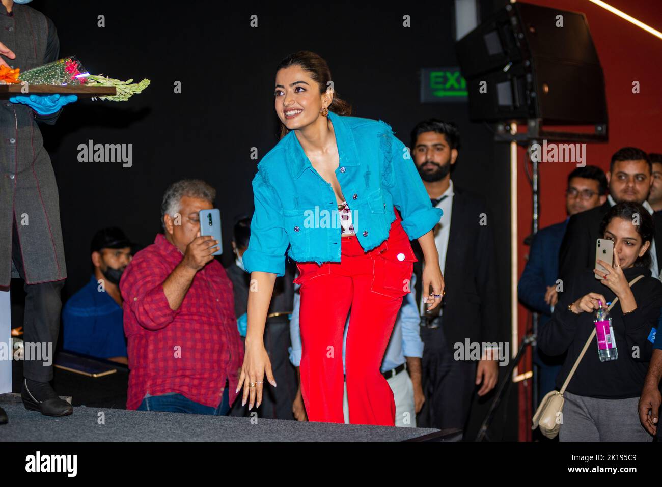 New Delhi, Inde. 16th septembre 2022. Rashmika Mandanna l'actrice indienne assiste à une conférence de presse sur le prochain film "Au revoir" à Nehru place, New Delhi. Crédit : SOPA Images Limited/Alamy Live News Banque D'Images