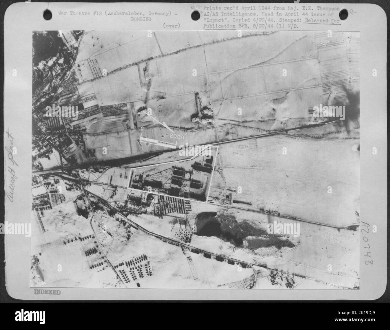 Aschersleben, Allemagne-avant les bombardements. Les fuselages sont faits ici pour la version chasseur de Ju-88. Banque D'Images