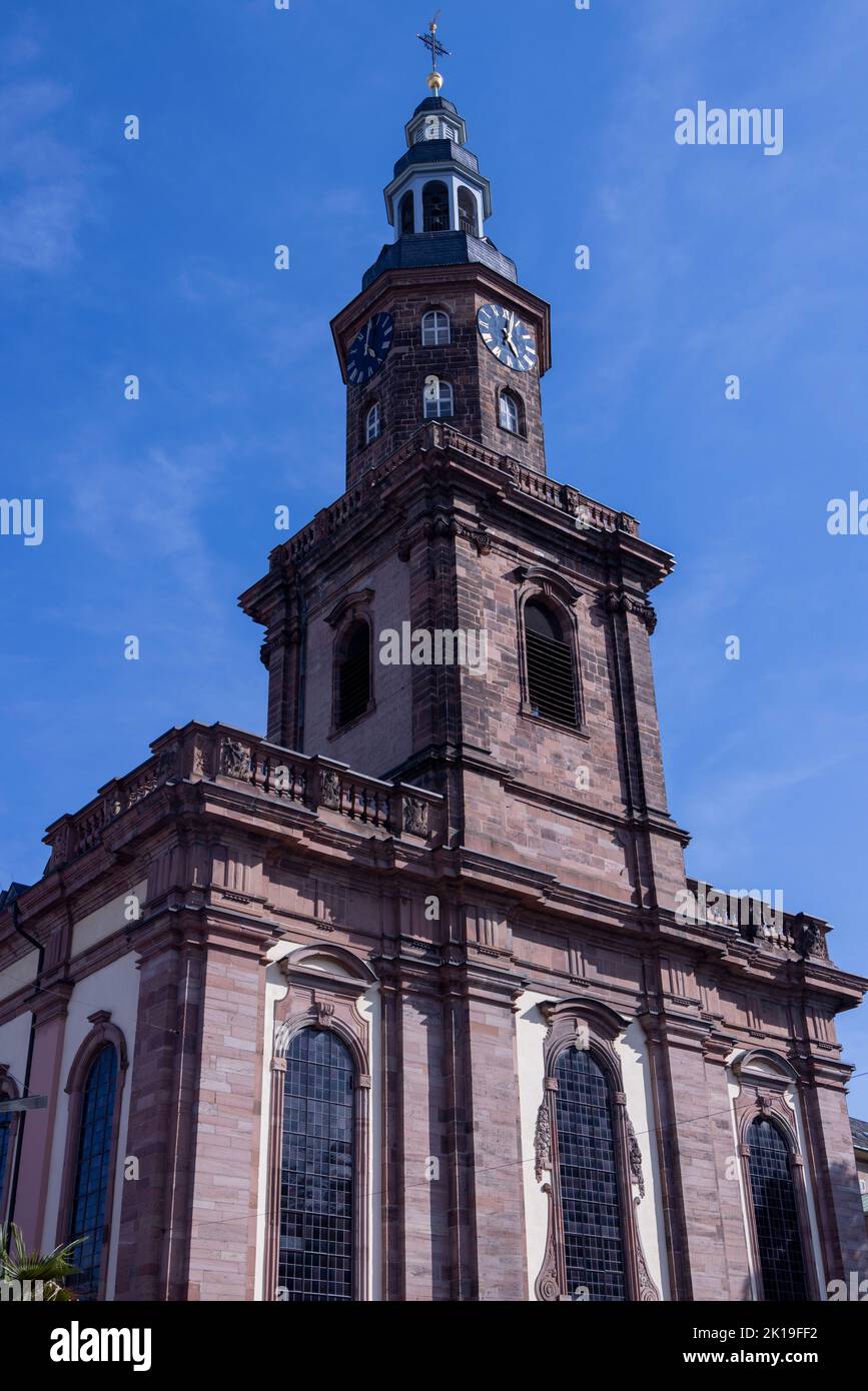 Façade de l'église protestante de la Sainte Trinité (en allemand : Dreifatigkeitskirche), Worms, Allemagne Banque D'Images