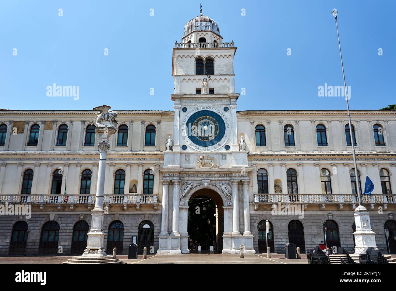 Tour historique de l'horloge à Plazza dei Signori dans la ville de Padoue, Italie Banque D'Images