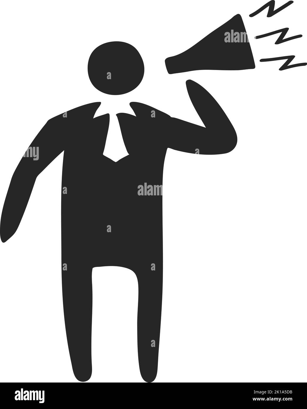 Illustration vectorielle de haut-parleur homme d'affaires dessinée à la main Illustration de Vecteur