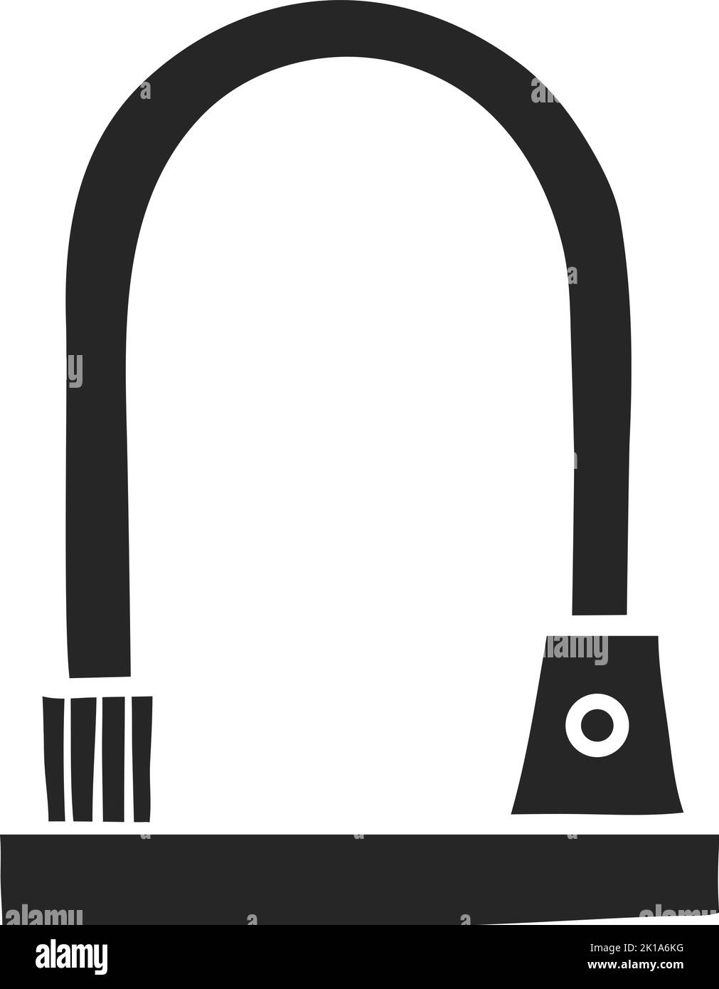 Illustration vectorielle de verrouillage de vélo dessinée à la main Illustration de Vecteur