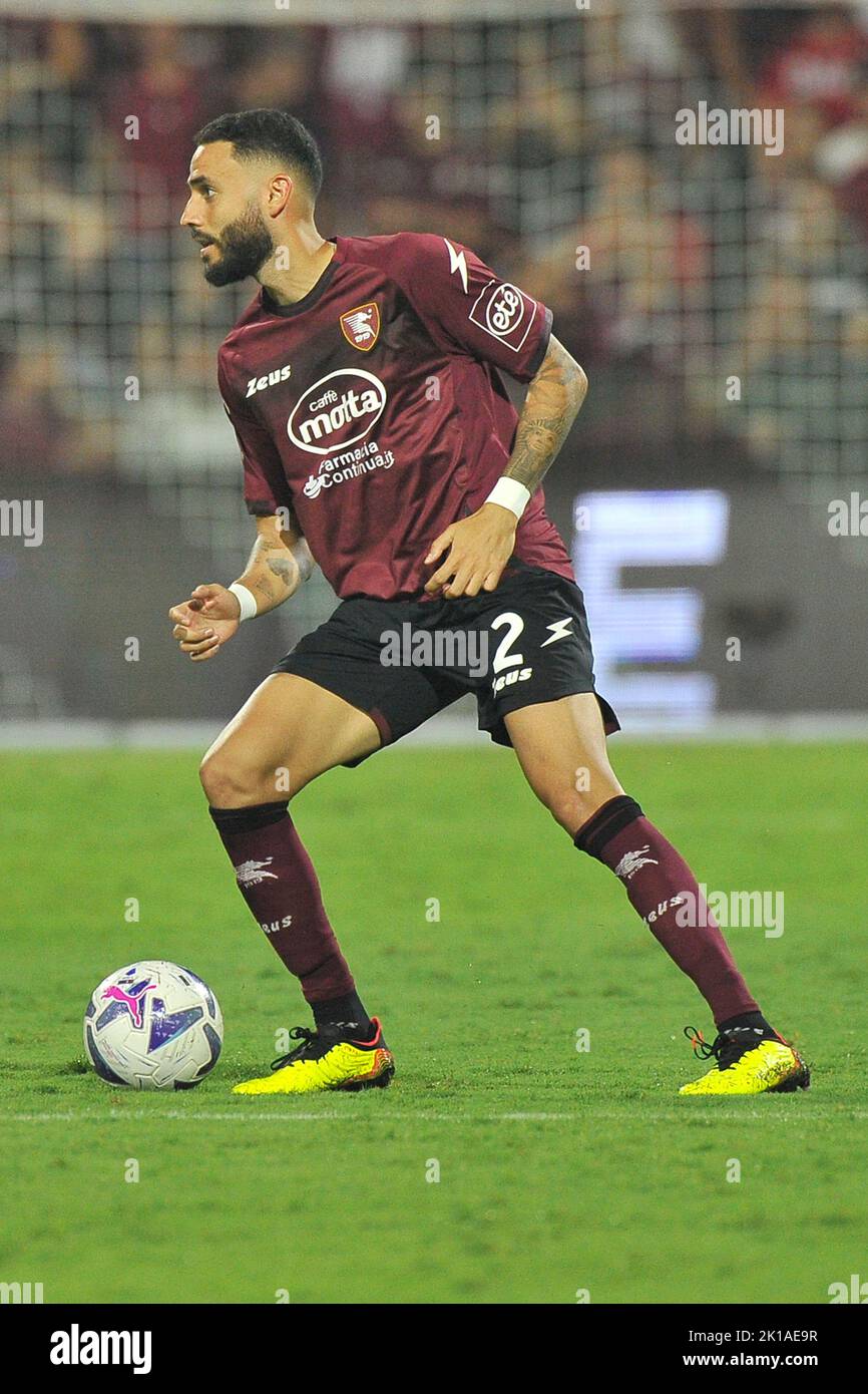 Naples, Italie. 16th septembre 2022. Dylan Bronn joueur de Salernitana, pendant le match de la série italienne Une ligue entre Salernitana vs Lecce résultat final, Salernitana 1, Lecce 2, match joué au stade Arechi. Naples, Italie, 16 septembre 2022. (Photo par Vincenzo Izzo/Sipa USA) crédit: SIPA USA/Alay Live News Banque D'Images