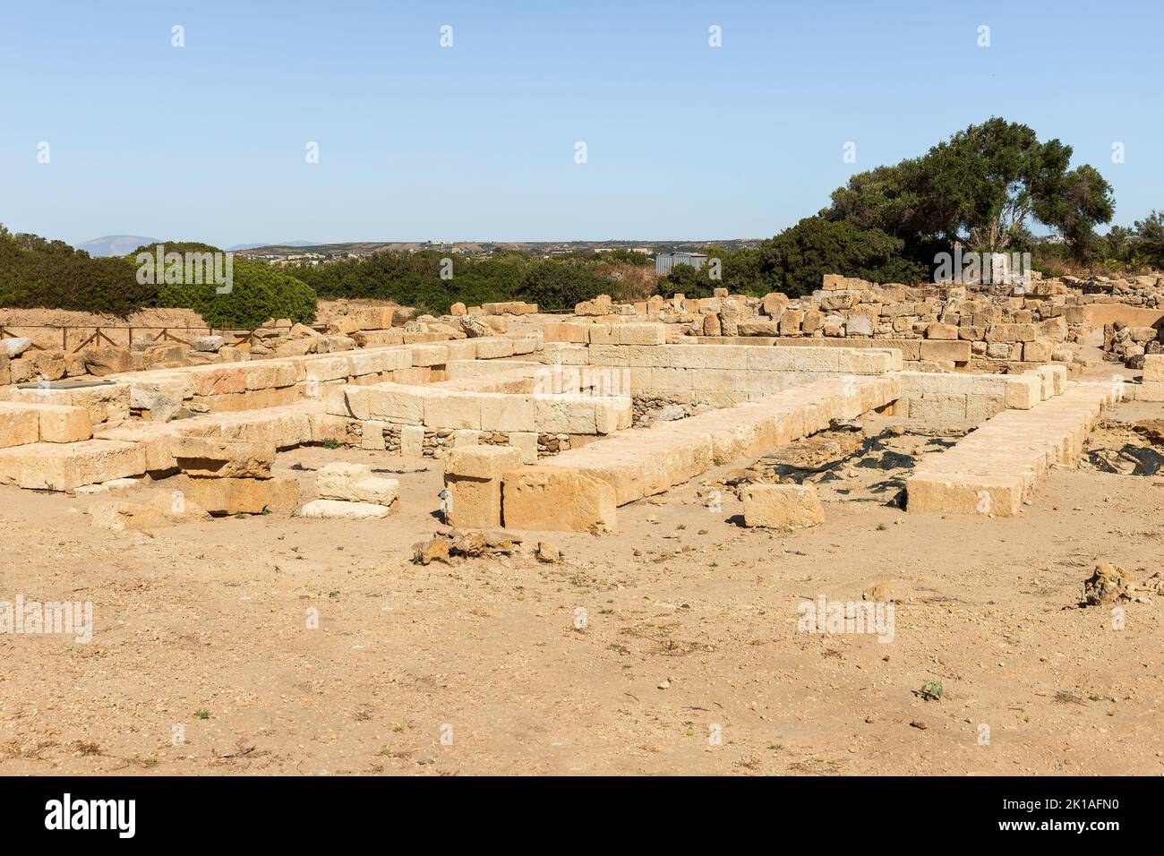 Vues panoramiques du Temple d'Hercules, (Tempio di Ercole) dans la province de Trapani, Marsala, Italie. Banque D'Images