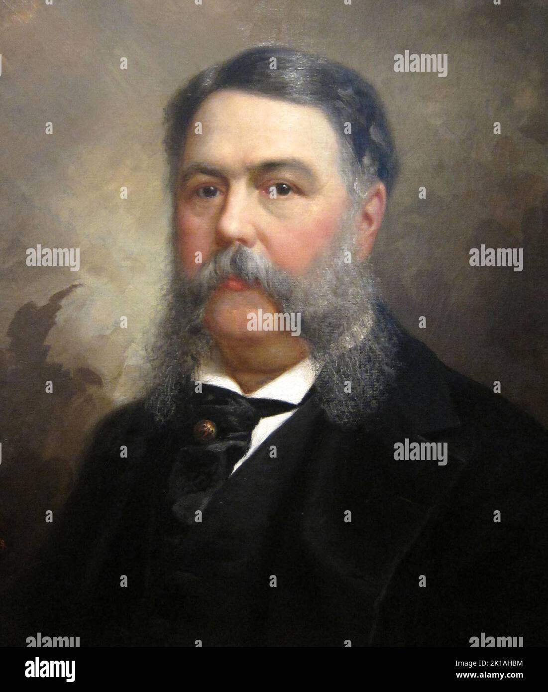 Un portrait de 1881 du président américain Chester Arthur, qui était le président des États-Unis en 21st. Il a pris ses fonctions après la mort du président James Garfield, qui est décédé deux mois après avoir été abattu par Charles Guiteau (portrait d'Ole Peter Hansen Balling) Banque D'Images