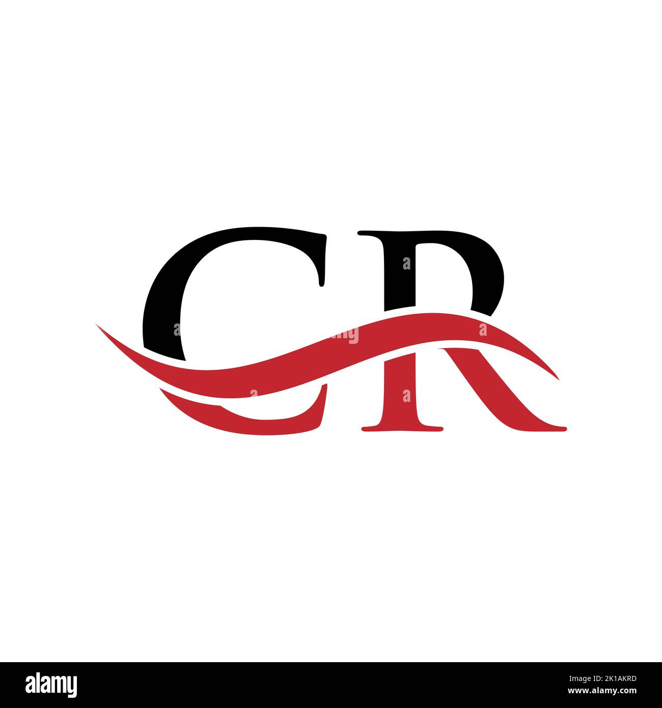 Modèle vectoriel de logo lettre combiné CR. Lettre CR logo Design moderne Typographie signe Illustration de Vecteur