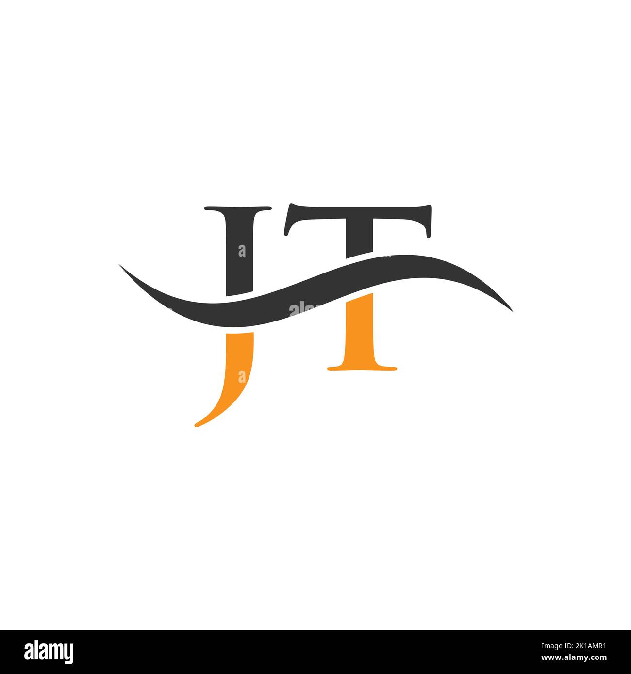 Modèle vectoriel de logo lettre combiné JT. Lettre JT logo Design moderne Typographie signe Illustration de Vecteur