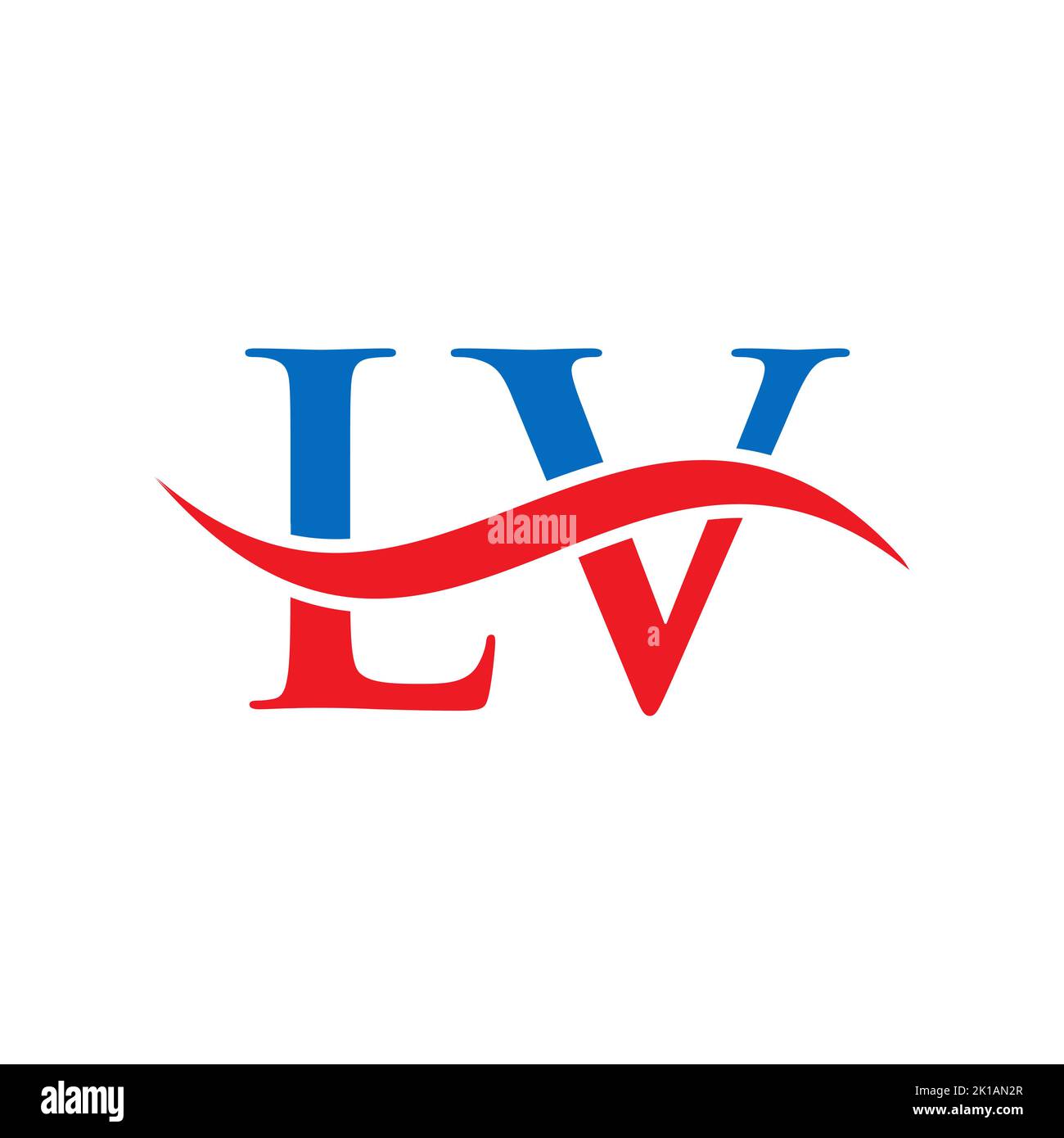 Modèle vectoriel de logo lettre combiné LV. Lettre LV logo Design moderne Typographie signe Illustration de Vecteur