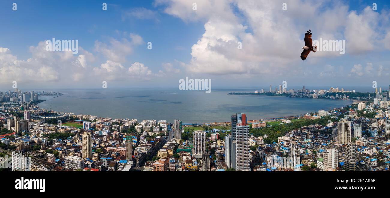 Panorama de Marine Drive, Mumbai Banque D'Images